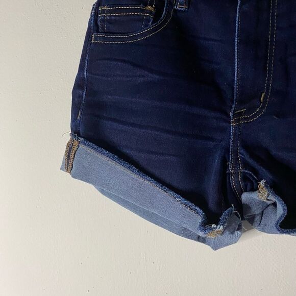 American Eagle Dark Wash Hi-rise Shortie Size 0 - Picture 3 of 9